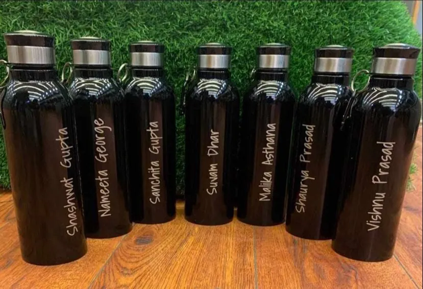 Name-engraved bottles for every employee