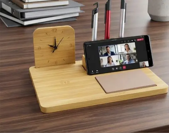 ChronoDesk Eco: Bamboo Table Top with Clock