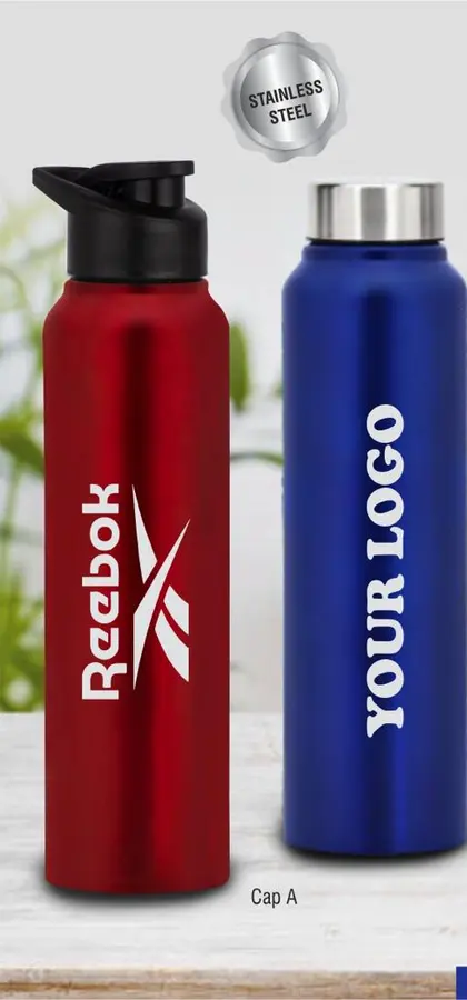 Straight steel single wall bottle Colored